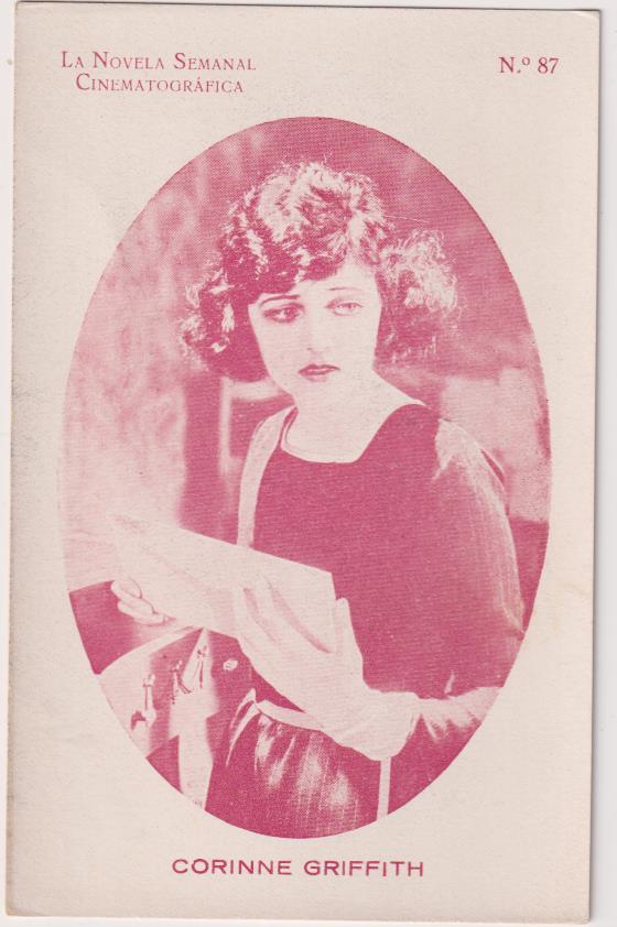 Postal (14x9) La Novela Femenina Cinematográfica nº 87. Corinne Griffith