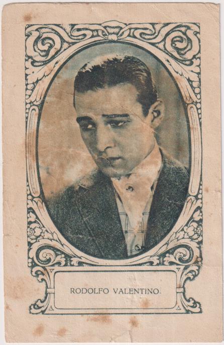 Rodolfo Valentino. Cromo (11,5x7,5 cm.) Chocolate E. Juncosa