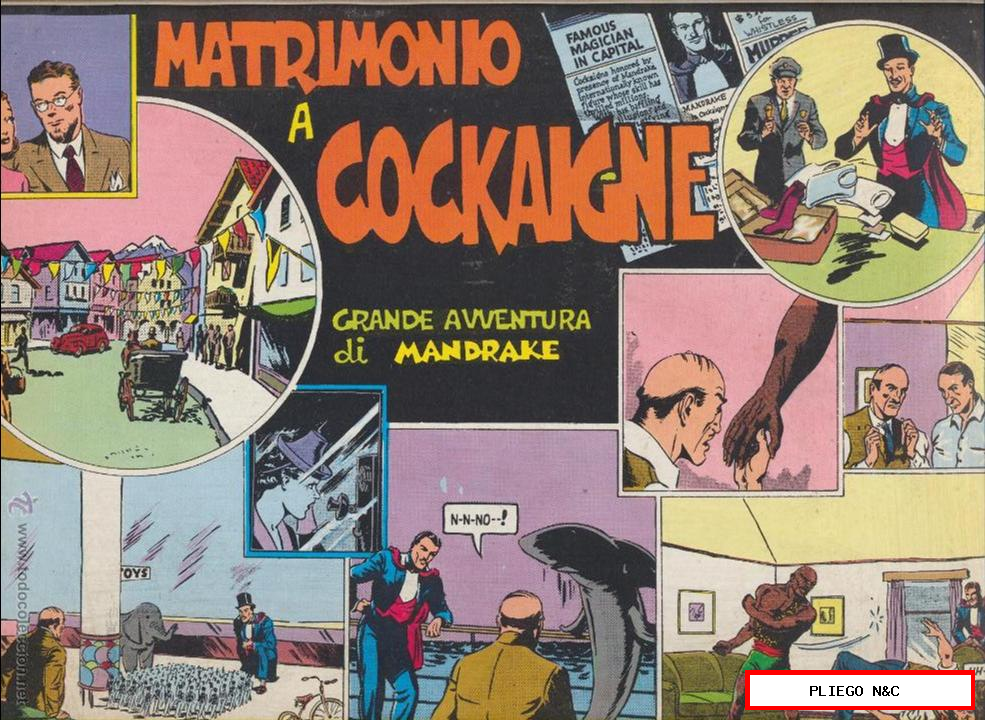 Avventura di Mandrake nº 22. Matrimonio a Cockaigine. (34,5x24,5) Edición italiana de 1978