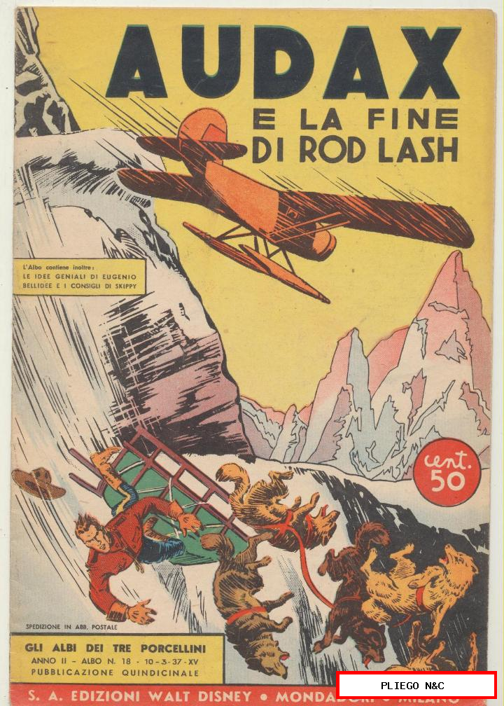 Audax nº 18. Edizionei Walt Disney-Mondadori. Milano 1937