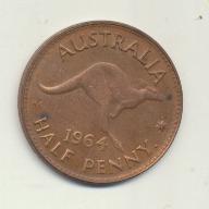 Australia 1/2 penny 1964. AE-25