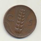 Italia. 5 Centesimi. 1925 R