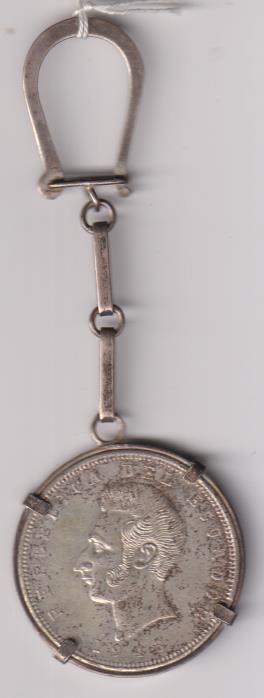 5 sucres de Ecuador 1943. Ceca de Méjico. en llavero de plata