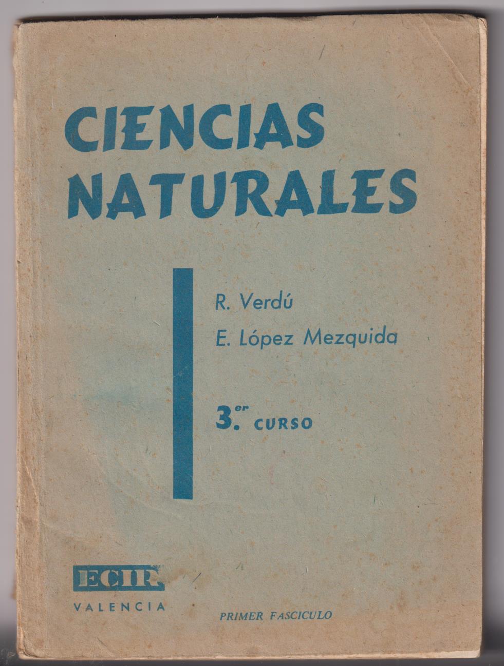 Ciencias Naturales 3er Curso. Ecir. Valencia 1961