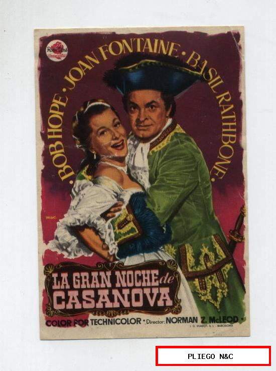 La gran noche de Casanova. Sencillo de Rosa Films