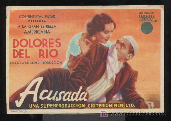 Acusada. Sencillo grande de Continental Films. Cine Ateneo-Tárraga 1942