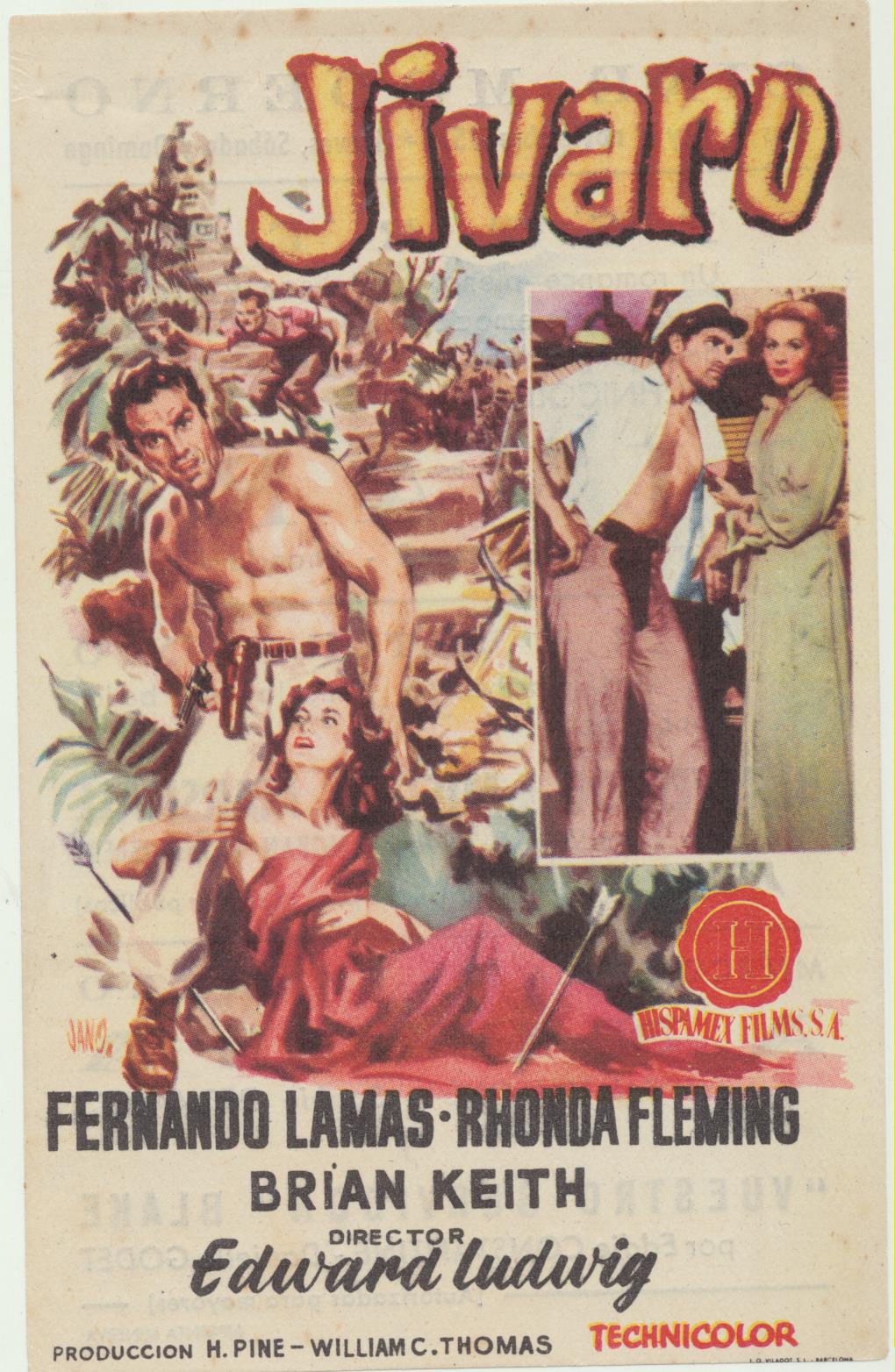 Jivaro. Sencillo de Hispamex. Cine Moderno, 1957