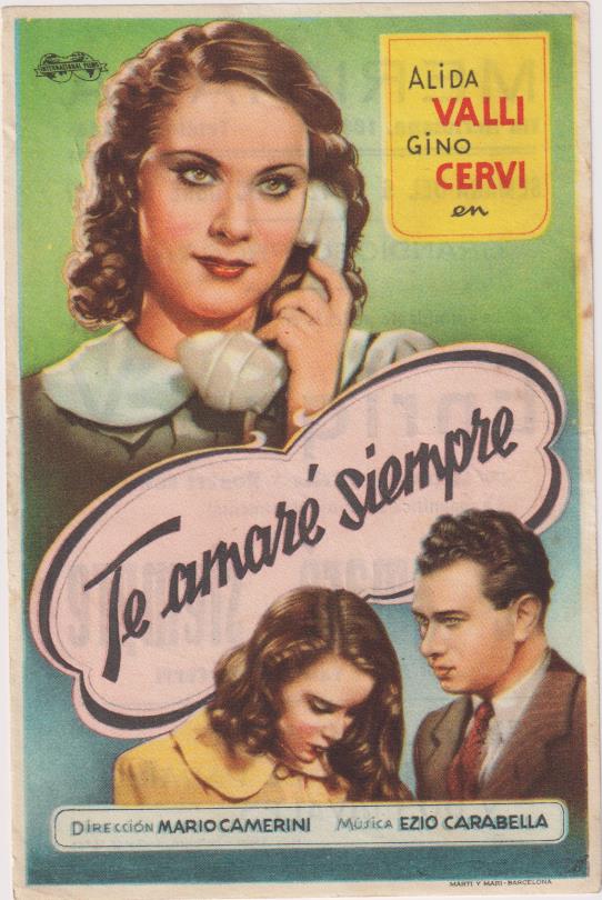 Te amaré Siempre. Sencillo de Internacional. Cine Meridiana, 1947