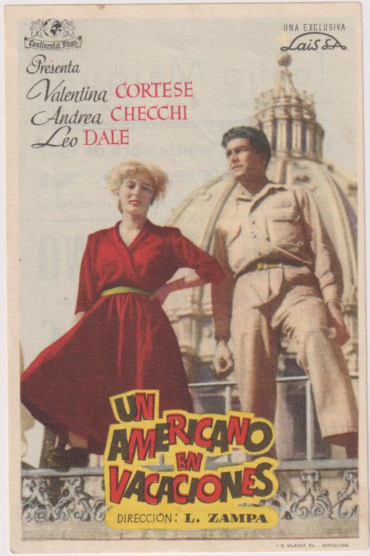 Un Americano en vacaciones. Sencillo de Lais. Teatro Máiquez. Cartagena, 1947