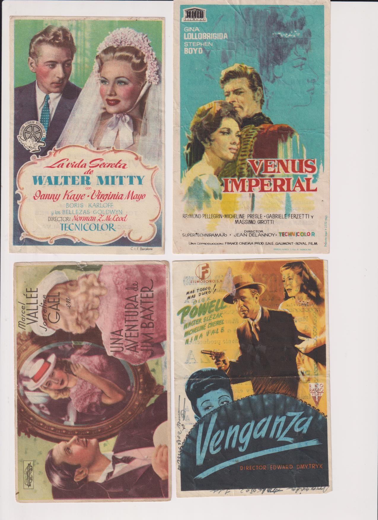 Lote de 4 folletos: Walter Mytty, Venus Imperial, Una Aventura de Jim Baxter y Venganza