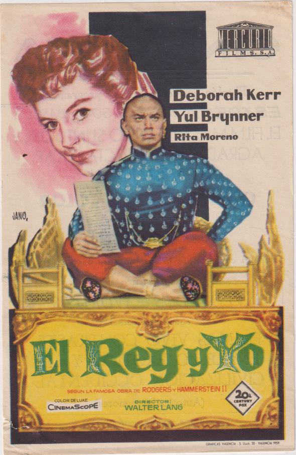 El Rey y Yo. Sencillo de Mercurio. Cine Goya-Zaragoza 1959