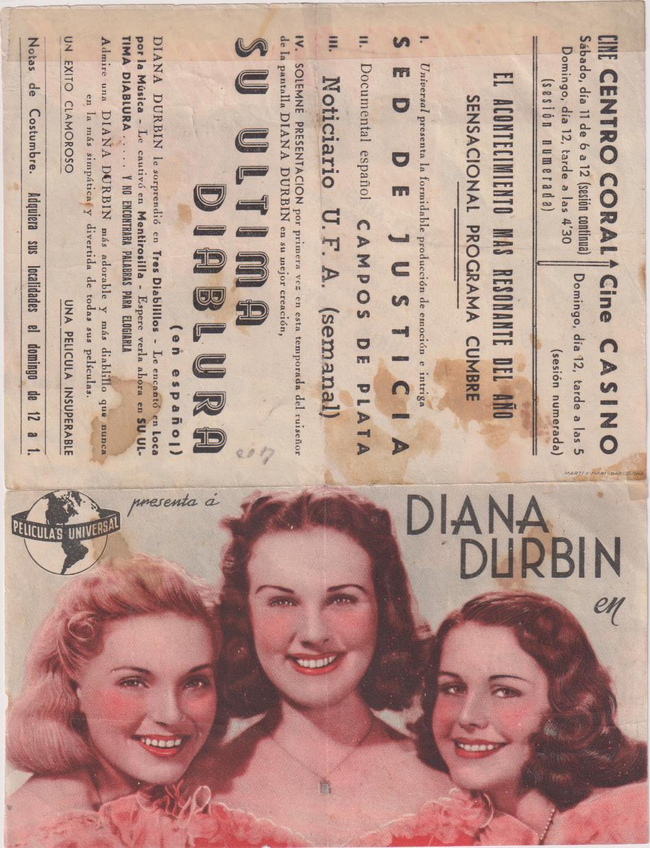 Su Última diablura. Doble de Universal. Cine Centro Coral