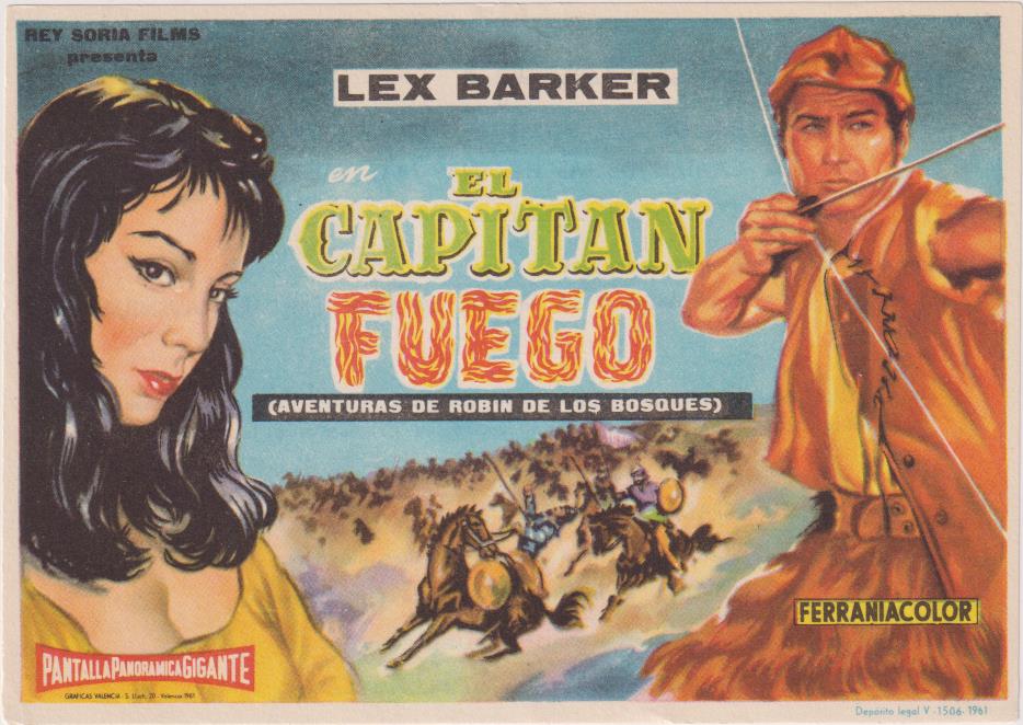 El Capitán Fuego. Sencillo de Rey Soria. Cine Dorado, 1961