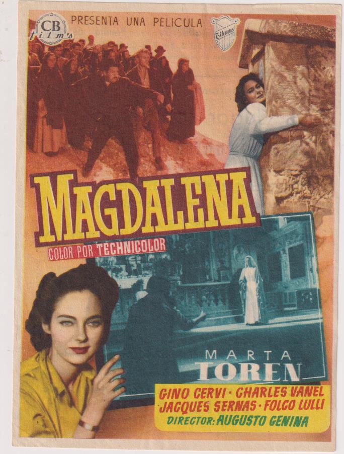 Magdalena. Sencillo de Cb Films. Cines Amistad y Nuevo. Premiá de mar 1955
