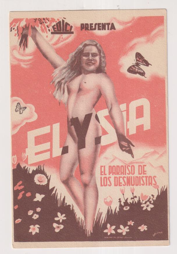 Elysia. El paraíso de los desnudistas. Postal. Sencillo de Edici.