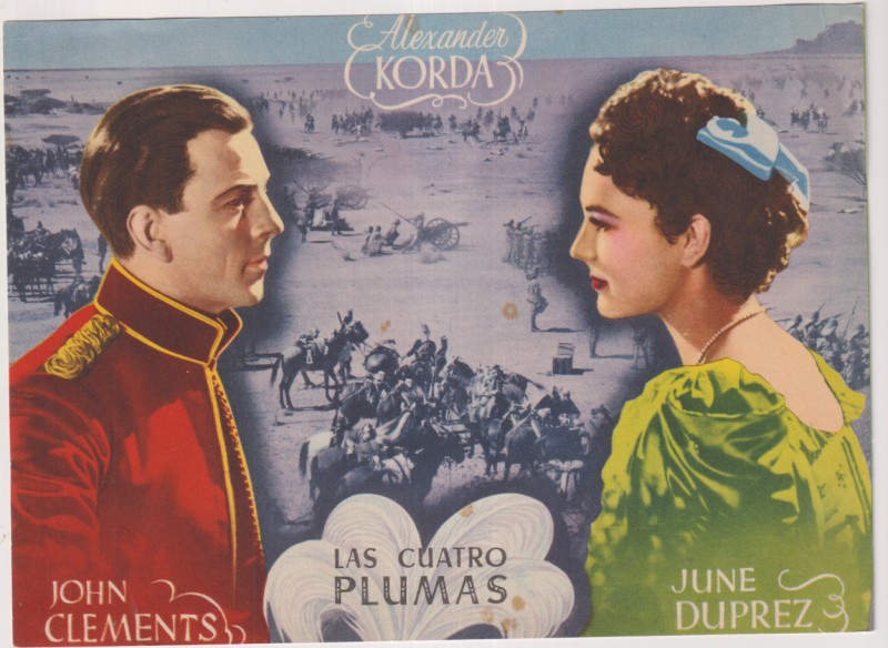 Las cuatro Plumas. Ficha cinematográfica. Ficha cinematográfica. Filmófono. nº 9