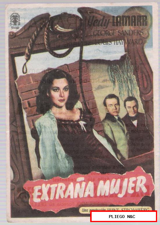 Extraña mujer. Sencillo de Procines. Cine Miramar-Canet de Mar 1947