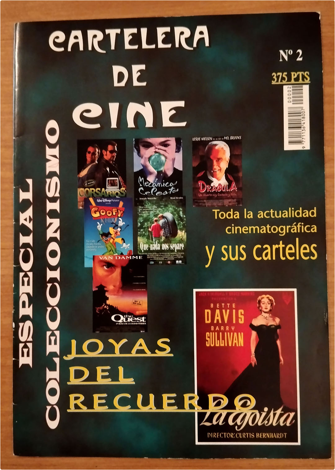 Cartelera de Cine especial Coleccionismo nº 2. revista con 32 fichas de programas de cine