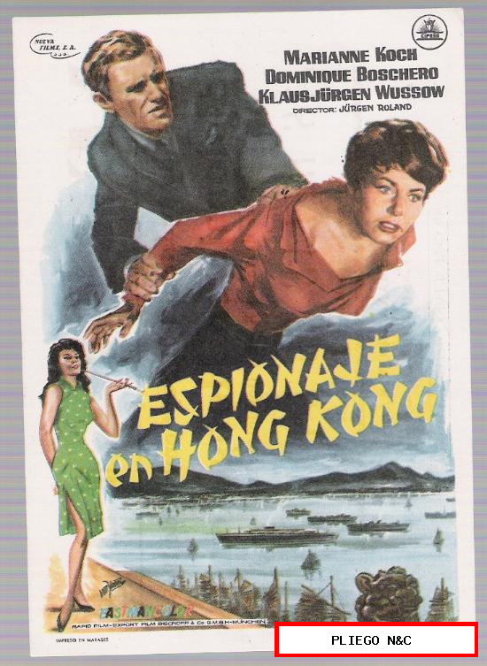 Espionaje en Hong Kong. Sencillo de Cifesa. Cine Verdi