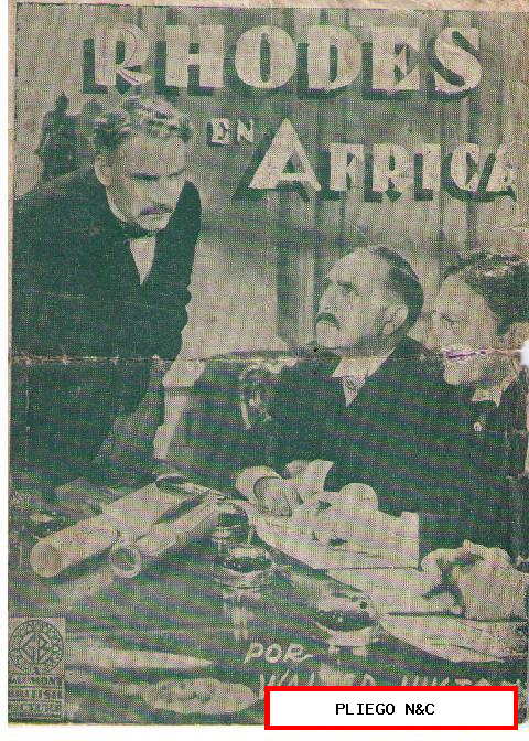 Rhodes en África (1936) Doble de Gaumont British Picture con Walter Huston. RARO. Cine al dorso