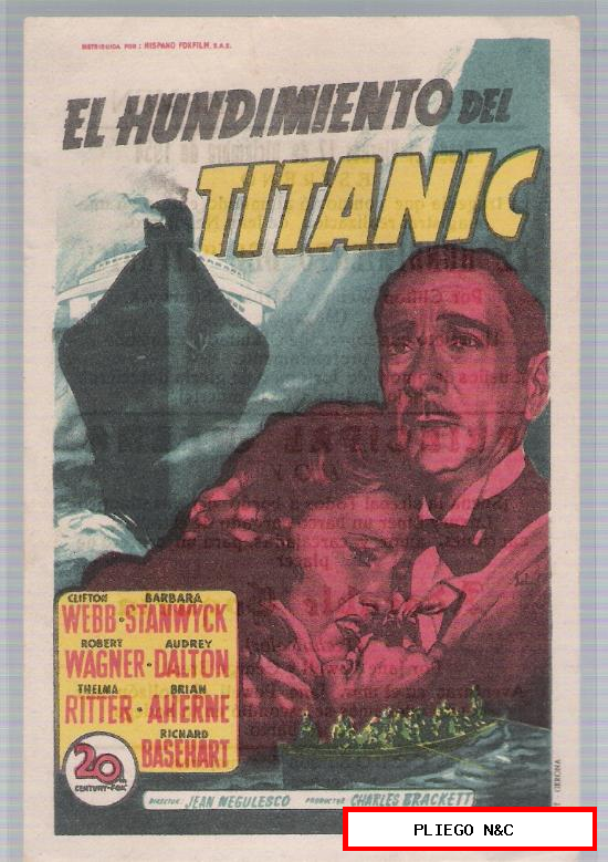 El Hundimiento del Titanic. Soligó. 20Th Century Fox. Teatro del Carmen Vélez Málaga 1954
