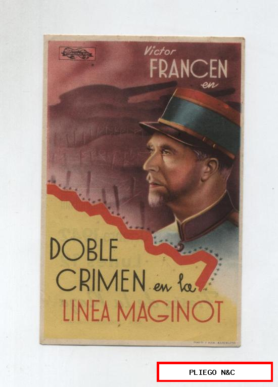 Doble crimen en la Línea Maginot. Programa sencillo. Gran Teatro Falla. (Cádiz) 1942