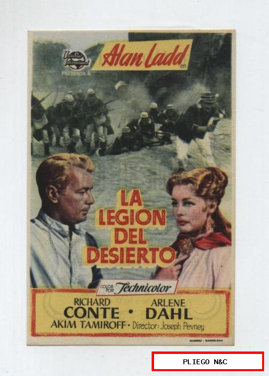 La Legión del desierto. Sencillo de Universal International. Gran Cinema Coca 1954