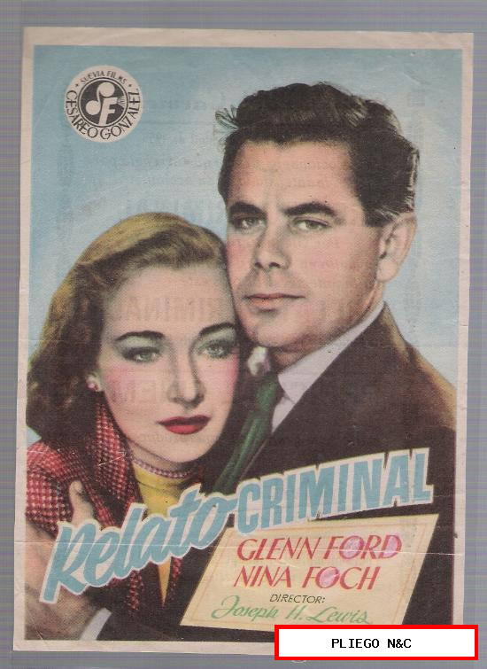 Relato criminal. Sencillo de Suevia films. Teatro del Carmen-Vélez-Málaga 1953