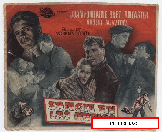 Sangre en las manos. Sencillo de Universal. Cine Meridiana 1952