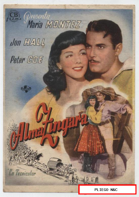 Alma Zíngara. Sencillo de CB Films. Cine Meridiana 1947