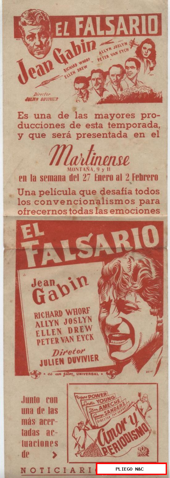 El Falsario. Programa local (31x10) Cine Martinense