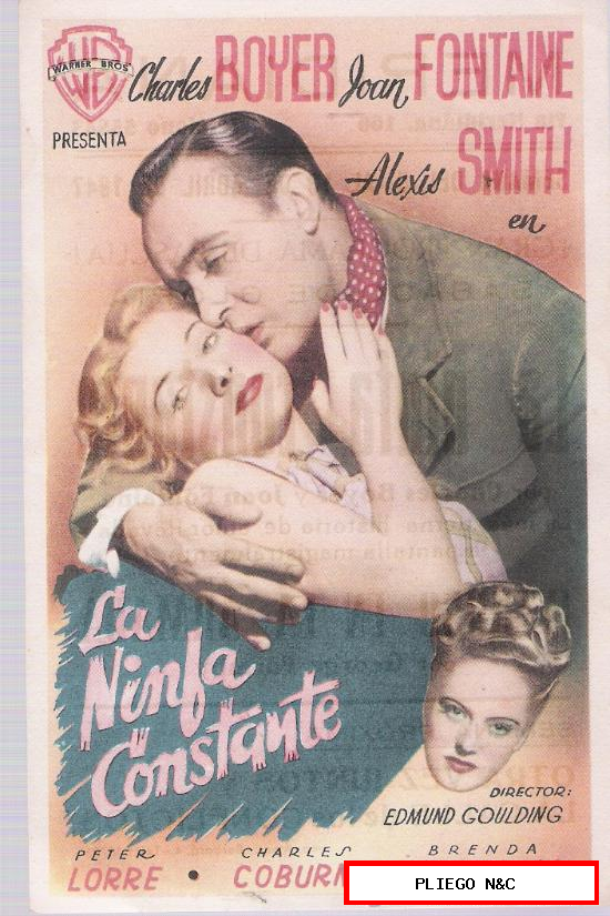 La Ninfa Constante. Sencillo de WB. Cine Meridiana 1947