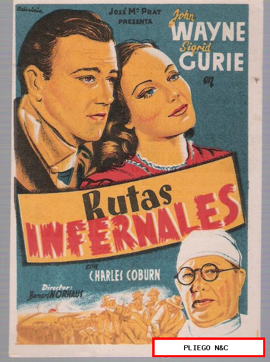 Rutas Infernales. Sencillo de J.M. Prat. Cine Meridiana 1946