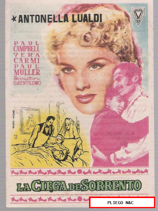 La Ciega de Sorrento. Sencillo de Amaya films. Teatro Principal Cinema 1957