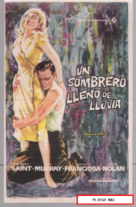 Un sombrero lleno de lluvia. Sencillo de Filmax. Salón Cine Cataluña-Berga 1960