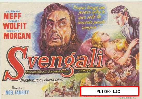 Svengali. Programa sencillo. Cine Mari-León 1957