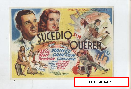 Sucedió sin querer. Sencillo grande de Universal. Cine Mari-León 1947