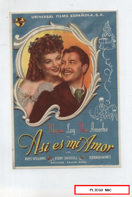 Así es mi amor. Sencillo grande de Universal. Cine Mari-León 1946