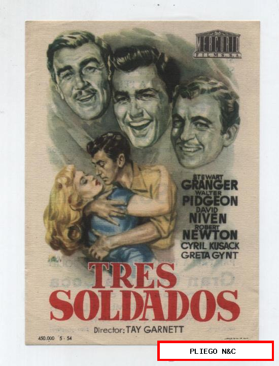 Tres soldados. Sencillo de Mercurio. Gran Cinema Coca-Valladolid 1954