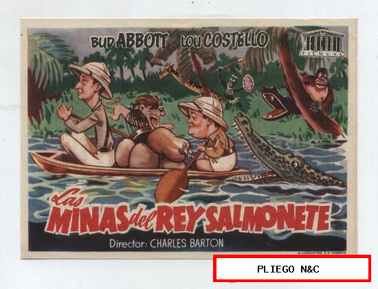Las Minas del Rey Salmonete. Sencillo de Mercurio-Teatro Principal-Irún 1954