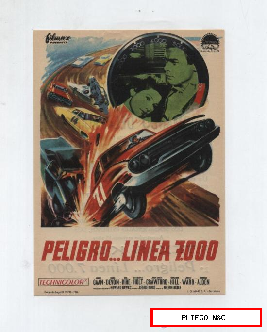 Peligro... Línea 7000. Sencillo de Filmax. Teatro Regio-Yecla 1967