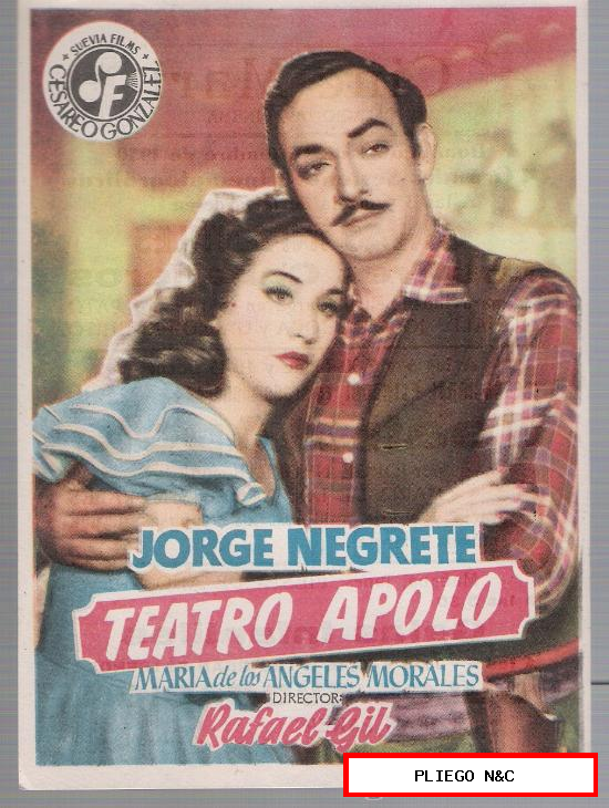 Teatro Apolo. Sencillo de Suevia Films. Cine Mari-León 1950