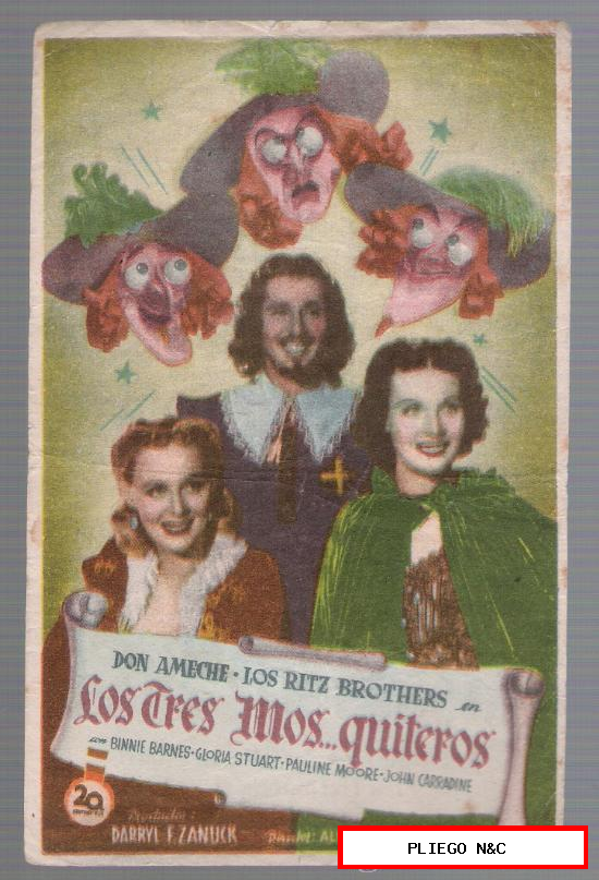 Los Tres Mos... quiteros. Sencillo de 20Th Century fox. Cine Español