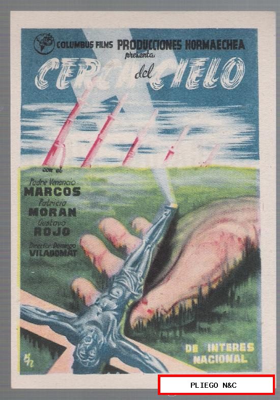 Cerca del Cielo. Sencillo de Columbus films. Teatro Emperador-León 1952. ¡IMPECABLE!