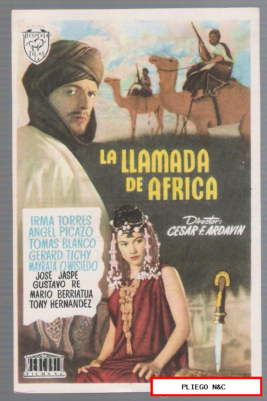 La llamada de África. Sencillo de Mercurio. Teatros Principal y Alfageme 1953. ¡IMPECABLE!