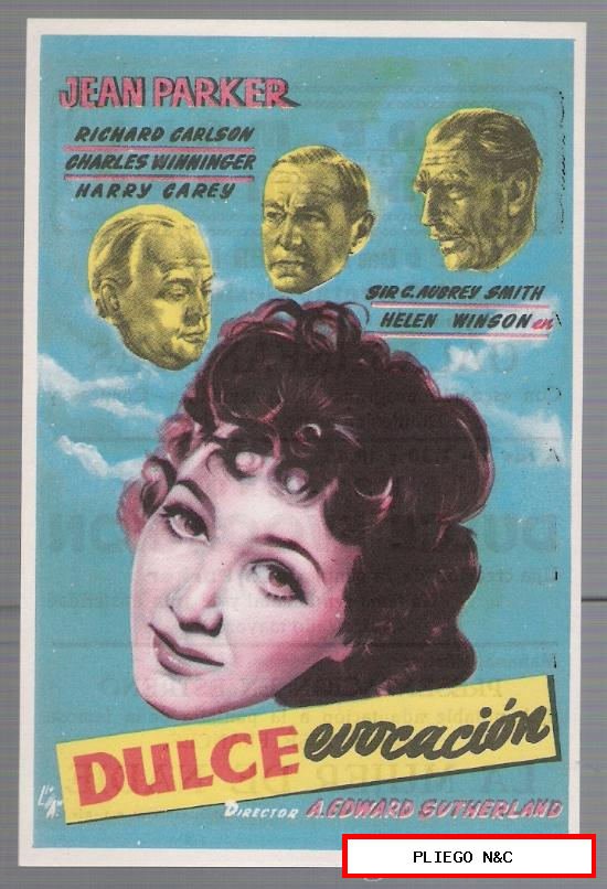 Dulce evocación. Programa sencillo. Cine Mari-León 1951. ¡IMPECABLE!