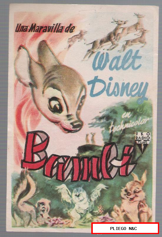 Bambi. Sencillo de RKO Radio. Cine Máximo 1951