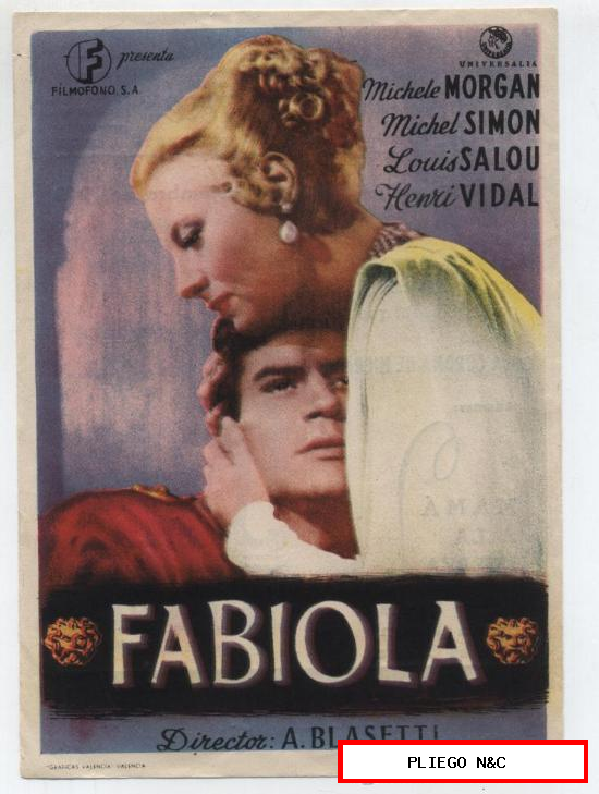 Fabiola. Sencillo de Filmófono. Cine Martinense 1949