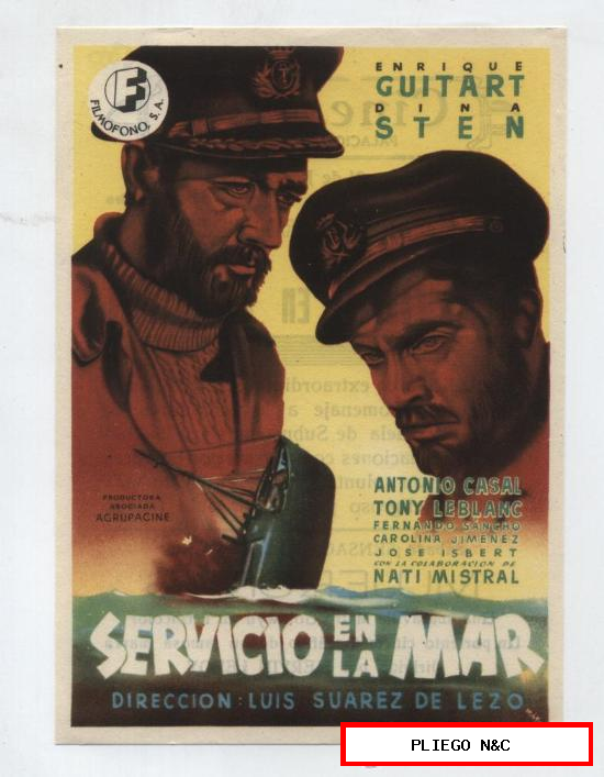 Servicio en la Mar. Sencillo de CB films. Cine Mari-León 1951. ¡IMPECABLE!