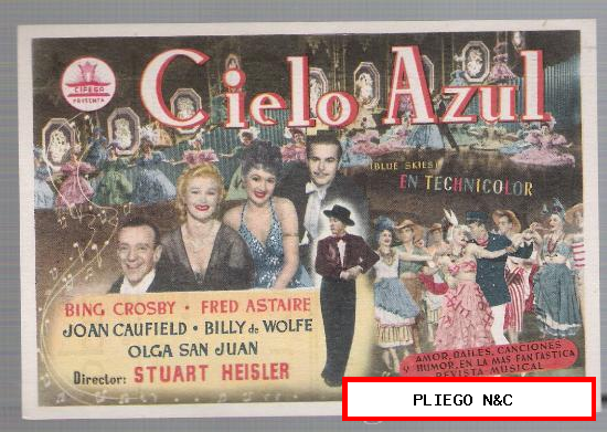 Cielo Azul. Sencillo de Cifesa. Teatro Emperador-León 1951. ¡IMPECABLE!